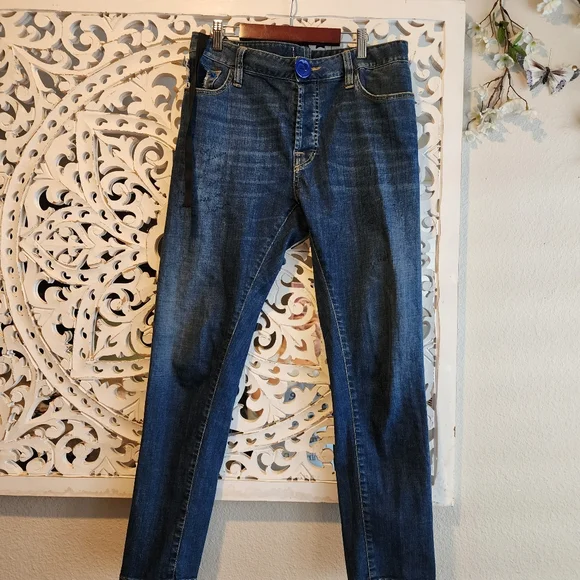 MAURIZIO MASSIMINO DARK WASH, MADE IN ITALY SIZE EU 42 STRAIGHT LEG - Picture 2 of 16